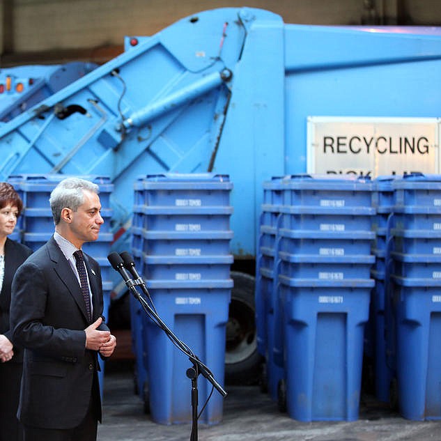 Chicago Mayor Rahm Emanuel's Blue Cart Recycling Program celebrates its first year anniversary  of making Chicago a "greener" place to live.  To date, the City of Chicago has collected approximately 80,000 tons of recyclables.