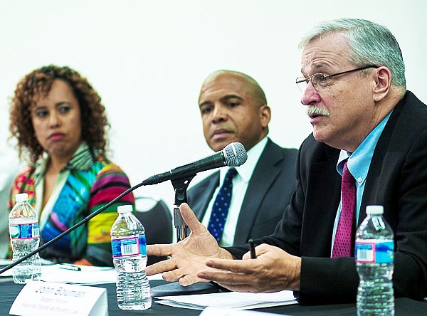 Chicago Ald. Will Burns (4th Ward) and John Bouman, President, Sargent Shriver National Center on Poverty Law.
