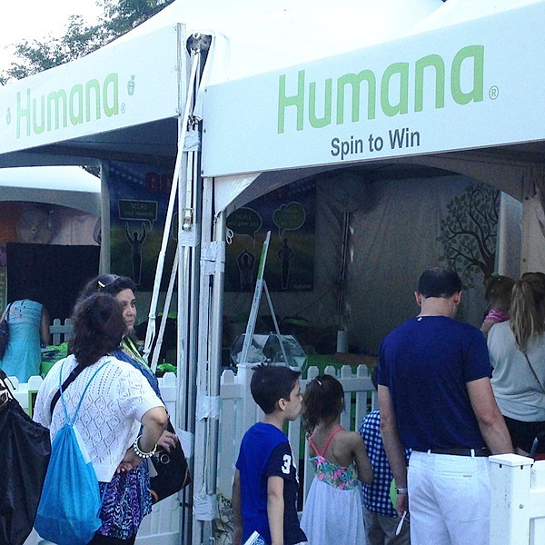 Taste of Chicago visitors stood in lines to get Humana's tips on healthy eating. 