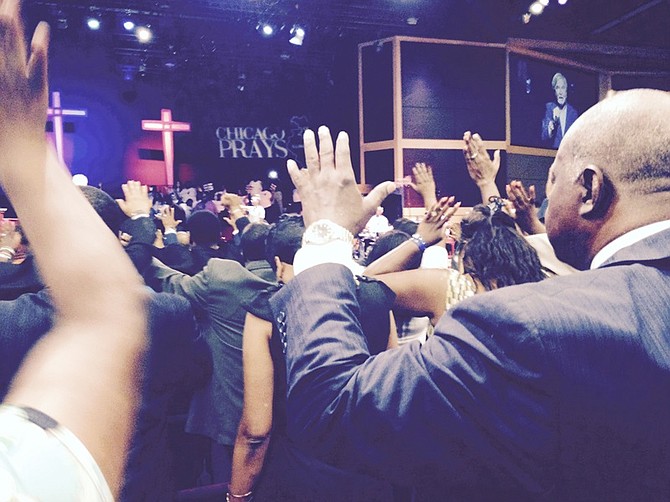 Thousands participate in citywide prayer service to end violence. The event was held at House of Hope, 752 E. 114th St., Chicago, Ill.