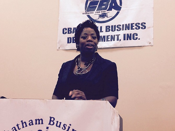 Gwen Shaw, assistant secretary of the Chatham Business Association (CBA), talks about the group's golf outing Sept. 24 at the Harborside International Golf Center.