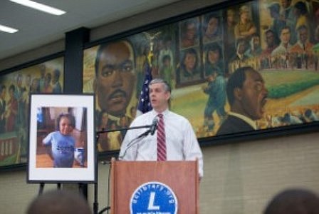 Joined by civil rights leaders, students, and educators, Secretary of Education Arne Duncan commemorated the 50th anniversary of the Elementary and Secondary Education Act (ESEA), at the Martin Luther King Jr., Memorial Library in Washington, D.C.