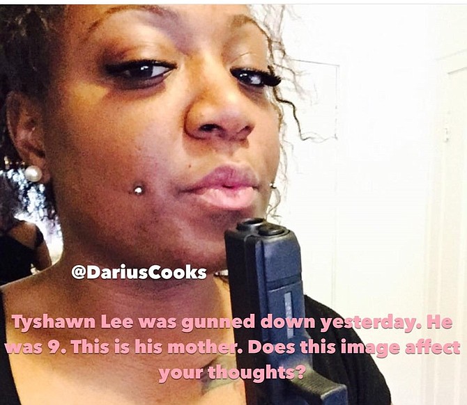 Karla Lee, mother of Tyshawn Lee who was murdered last week, was slammed for posting a picture of herself holding a gun on Instagram.