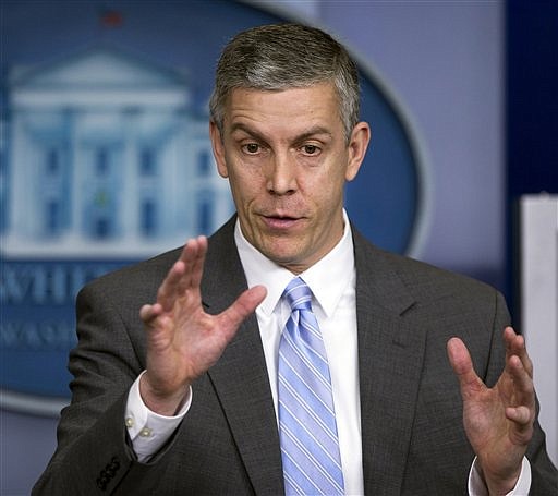 Arne Duncan used his last speech Wednesday as U.S. education secretary to address gun violence. He spoke at St.Sabina Church, 11210 W. 78th Pl., Chicago, Ill.