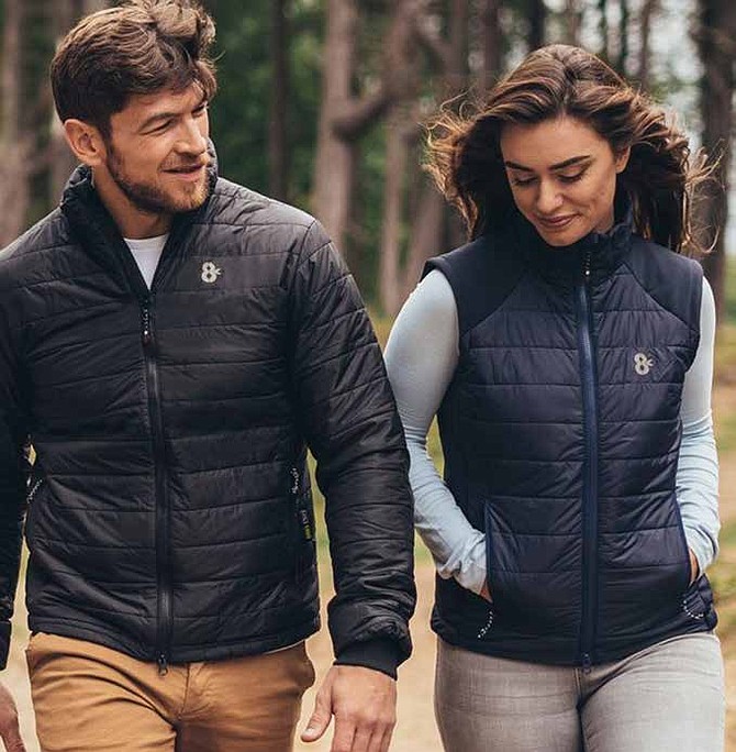 8K unveil the first collection of heated apparel on earth that allow you to control your temperature from your smartphone and charge your devices on the go. PRNewsfoto/8K Flexwarm