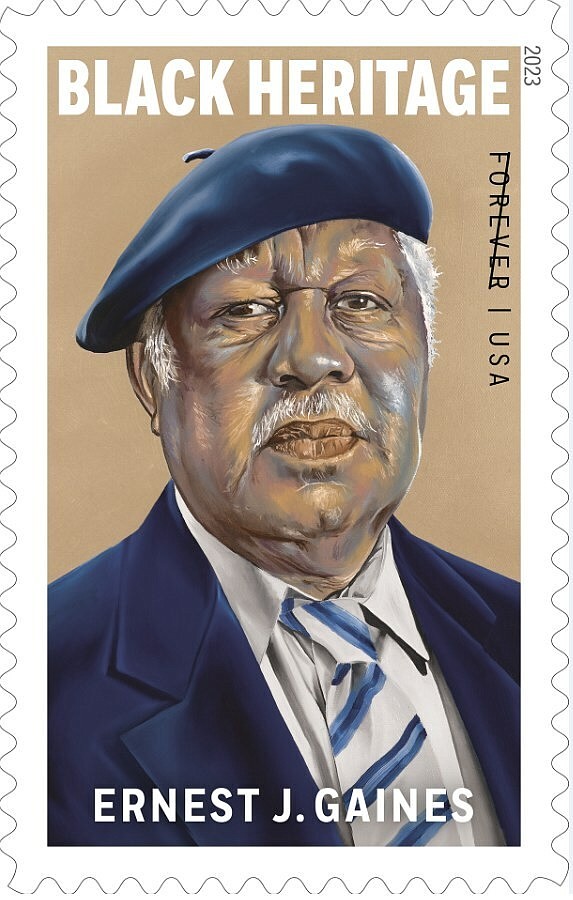 Author Ernest J. Gaines Black Heritage Forever Stamp. PRNewsfoto/U.S. Postal Service