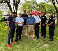 Supervisor Jordan pictured with local policemen