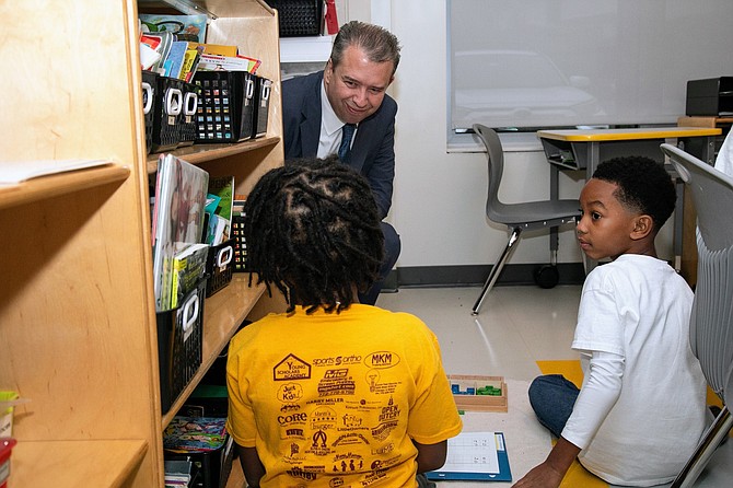 Chicago Public Schools CEO Pedro Martinez at Clissold Elementary School. PHOTO PROVIDED BY CPS.