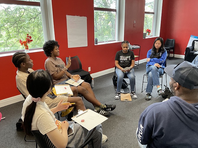 Young people from the African American community and the Asian American Pacific Islander community are collaborating on an art project as part of the LUV Institute’s Racial Healing Collaborative. Photo provided by the LUV Institute.