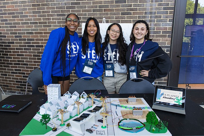 Students who participated in Exelon Foundation’s STEM Academy had to come up with a solution to a real climate change issue that affects communities. On Friday, they presented their projects. Photo provided by Avoq.