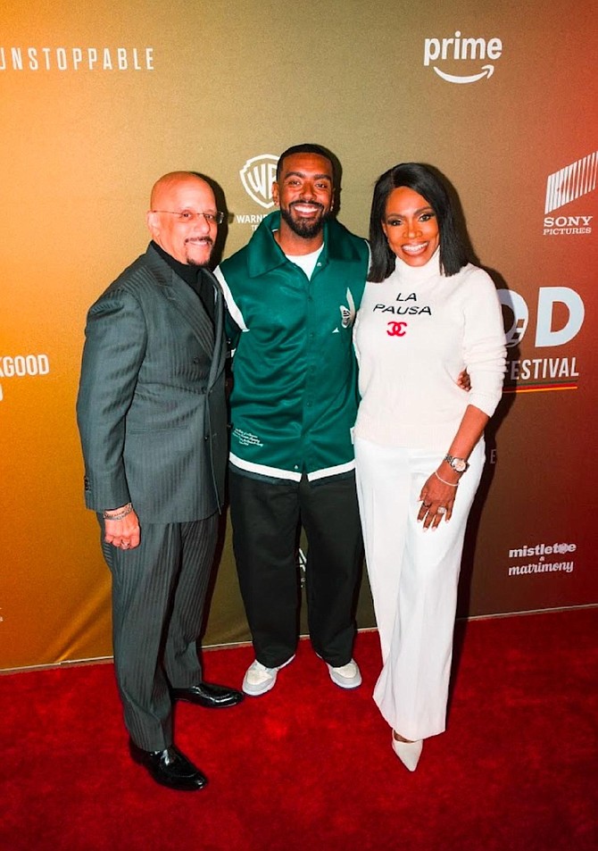 Senator Vincent Hughes, Etienne Maurice, Shirley Lee Ralph arrives on the carpet at the 2nd Annual FilmGood & Wellness Festiva at WalkGood LA in Los Angeles, CA. Photo by Kavi Peshawaria