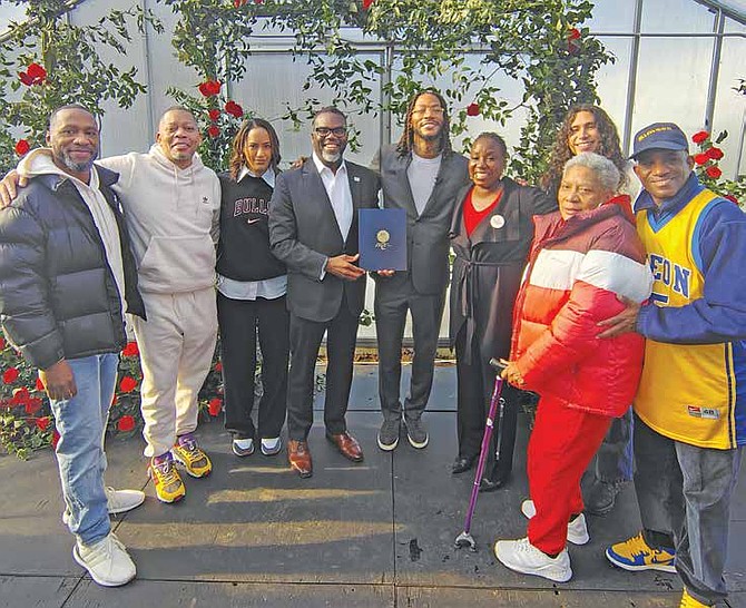 In early January, Derrick Rose donated money for Growing Home’s Rose Garden project, which will enable the urban farming organization to grow pollinators and roses in the garden at the front of the farm. PHOTO PROVIDED BY GROWING HOME.