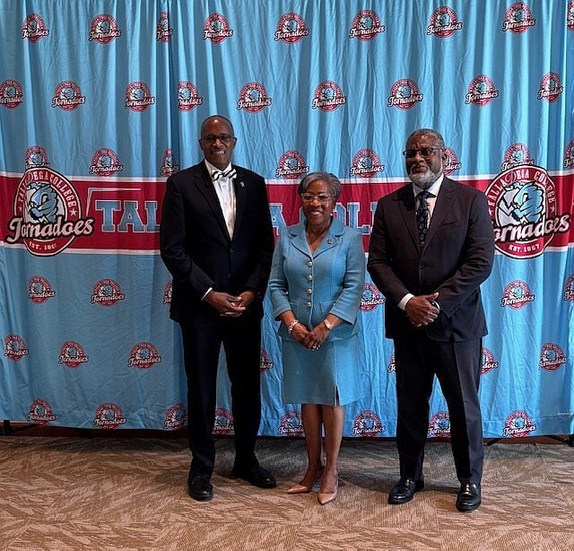 Dr. Walter Kimbrough, Interim President, Talladega College; Rica Lewis-Payton, Chair, Talladega College Board of Trustees; Bill Bynum, Chief Executive Officer, HOPE (Hope Enterprise Corporation / Hope Credit Union)