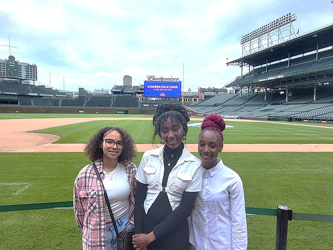 Three TRIO Upward Bound Students have received Cub Scholarships. Brielle Sterling, Wyneisha Boyd and Kanyla Stephens were recognized during a breakfast at Wrigley Field. Photo provided by Rudd Resources.