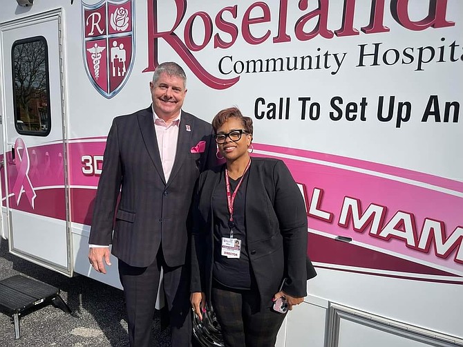 Roseland Community Hospital CEO Tim Egan and Nikia Glenn McGee, Executive Director of the Roseland Community Hospital Foundation and Chief Human Resource Officer for Roseland Community Hospital. Photo provided by Roseland Community Hospital.
