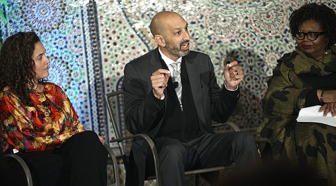 “Panelists at the Wellness West Forum.  Left-to-Right are:  Heidi Ortolaza-Alvear, CEO, IWS Family Health; Dr. Omar Lateef, President & CEO, Rush University Medical Center; and Brenda Palms, President & CEO, North Lawndale Employment Network.