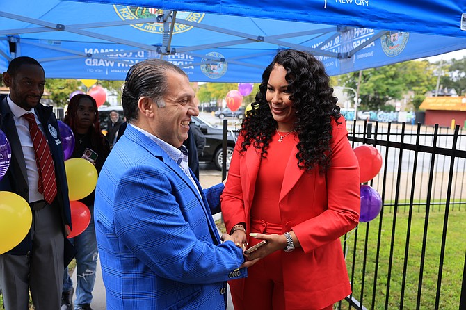 16th Ward Alderman Stephanie Coleman and McDonalds owner Sargon Mando.  Photo provided by STH Media.