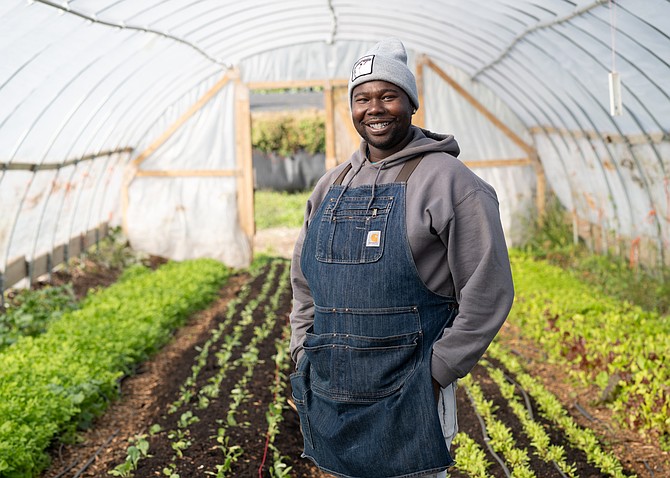 Malcolm Evans is the Director of Farming at Urban Growers Collective. He recently received the Charles V. Hogren Courage & Character Award from Cabrini Green Legal Aid. Photo by Mary Rafferty.