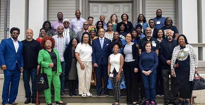 Dr. Ben Chavis, center, honored during the Mississippi Statewide Environmental Justice Climate Change Summit 2025