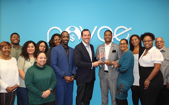 U.S. Direct Selling Association (DSA) CEO Dave Grimaldi presents representatives from Novae's corporate staff with the 2025 DSA Award for Technology Innovation, for Novae's myNovaeDisputes Manager. Novae is a fintech company, that aims to provide greater access to credit, capital, and entrepreneurship to underserved communities nationwide. Direct Selling Association.