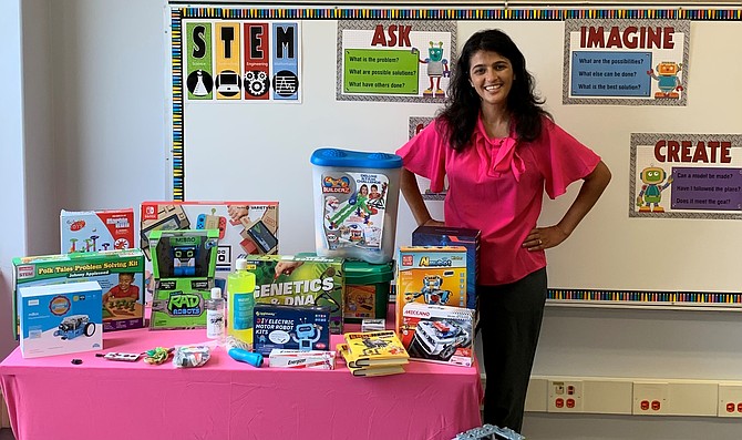 Dawes Elementary School teacher Amani Ghusein is one of two Dawes Elementary School teachers who had their DonorsChoose wish lists filled by Mazda. Photo provided by Tassi Communications.