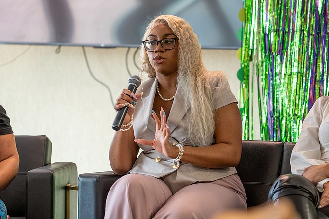 Dr. Dorothy Jean Tillman III during the Village of Hazel Crest’s Women’s Day Celebration. Photo provided by Dr. Nakita Cloud.