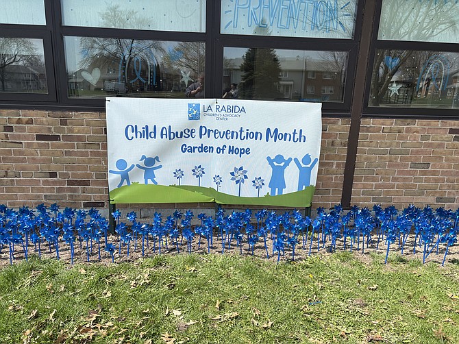 La Rabida Children’s Advocacy Center (CAC) planted 514 blue pinwheels in front of their building, representing the number of forensic interviews with children facilitated by the CAC last year.