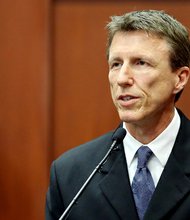 Lt. Scott Kearns, of Prince William County (Va.) police, answers questions during the George Zimmerman trial in Seminole circuit court, in Sanford, Fla., Wednesday, July 3, 2013. Zimmerman is charged with 2nd-degree murder in the fatal shooting of Trayvon Martin, an unarmed teen, in 2012.