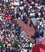 New York 'Justice for Trayvon' Rally
Hundreds gathered in New York City in Manhattan Saturday, July 20, 2013, as a part of a nationwide 'Justice for Trayvon' rally.
