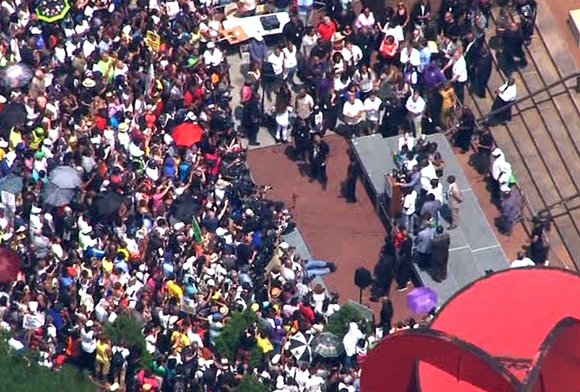 New York 'Justice for Trayvon' Rally
Hundreds gathered in New York City in Manhattan Saturday, July 20, 2013, as a part of a nationwide 'Justice for Trayvon' rally.