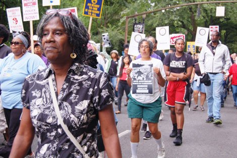Participants of a rally of upwards of 1,000 people gather in downtown Portland Saturday to commemorate the historic March on Washington for Jobs and Freedom 50 years ago. A host of civil rights issues were addressed.