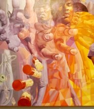 Described as a visual call to action, artist James Pate, in a moving exhibition titled Kin Killin Kin--on display at the DuSable Museum of African History, 740 East 56th St., through Nov. 2013--shines a disturbing light on the countless number of individuals who lost their lives to gun violence in African American communities.