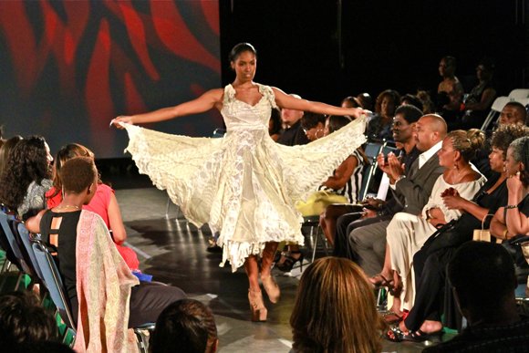 Flirty, flaring fashions kept the audience at the West Coast Expo entertained and intrigued.