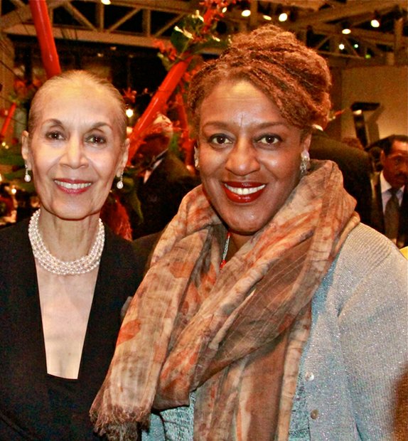 CAAM Lifetime Achievement Award recipient, Carmen De Lavallade, poses with acclaimed actress and Emmy nominee, CCH Pounder, mistress of ceremonies at the CAAM annual gala.