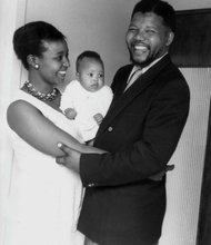 Mandela with his second wife, Winnie, and daughter Zindzi in 1961.