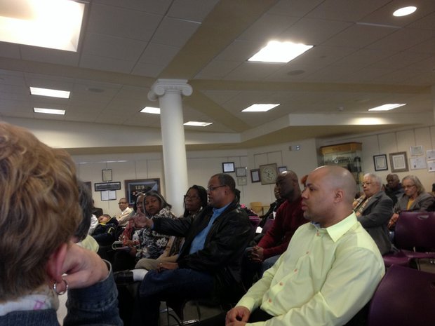Archie Gavin asks a question during the informational session held March 15 at the Joliet Historical Museum.