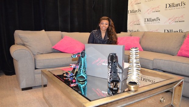 Keyshia Cole with her new shoe line Keyshia Cole x Steve Madden at Dillard's Post Oak - Galleria.