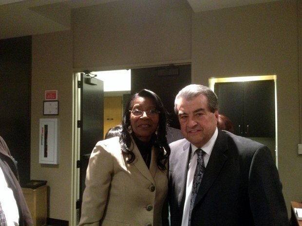 Bettye Gavin pictured with Mayor Tom Giarrante after her appointment to the city council.