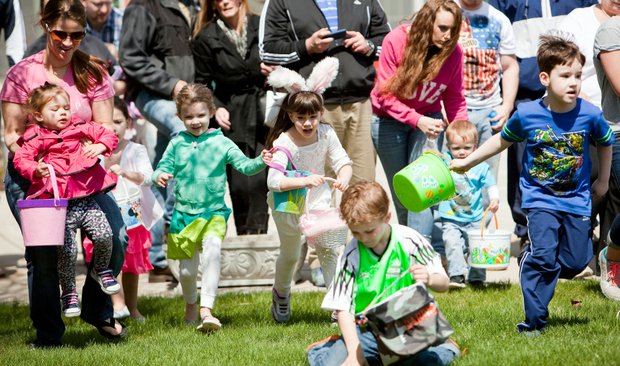 Children of all ages and their families participated in the 10th annual Hippity-Hop Easter Egg Hunt at The Timbers of Shorewood, a rental retirement community that provides independent and assisted living housing.