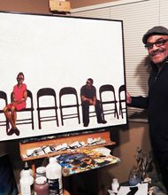 Al Hawkins, a former advertising executive with Foote, Cone and Belding, is now a master of acrylics and mixed media and one of the featured artists of the Africa International House one weekend only, art exhibit, “DESIDERATA Spring/Summer 2014 entitled: “The Roads Not Taken –The Roads Now Taken.”