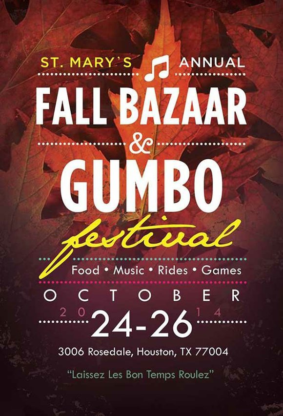 St. Mary's Annual Fall Bazaar & Gumbo Festival l October 24 26 l at