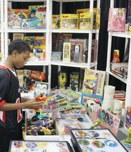 Delano McNair Jr. checked out the toy display.