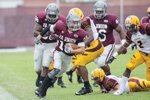 VUU wide receiver Donte Gross snagged seven passes for 86 yards in the Panthers’ game against the University of Charleston. The Panthers lost 38-21 at Hovey Field last Saturday.