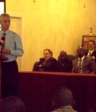 Chicago Mayor Rahm Emanuel addresses clergy leaders from various faiths who gathered last Friday to launch the Bronzeville Dream Center, the idea of Rev. Chris Harris, founder of Bright Star Community Outreach and senior pastor of Bright Start Church and a collaboration between Bright Star Community Outreach, Northwestern Medicine, University Chicago Medicine and the United Way of Metropolitan Chicago to combat violence and provide post-trauma counseling and other support.