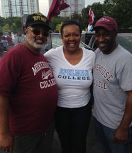 (L-R): Othel Owen, Lauri Sanders, president of the Spelman College Chicago alumni, and John Watson, Jr. enjoy the Chicago Football Classic tailgate party in the parking lot adjacent to Soldier Field, 1410 Museum Campus Dr., on September 20.