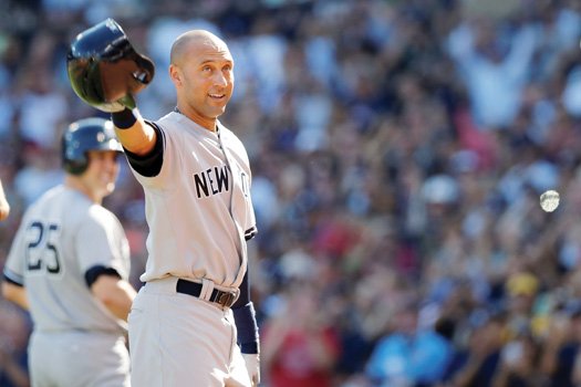 Derek Jeter stepped to bat for the final time in his magnificent 20-year career Sunday.