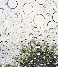 Raindrops on Downtown window