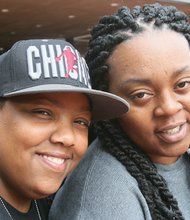 Shamika Fauntleroy, left, and Kristea Thompson are planning a wedding ceremony after obtaining a marriage license Tuesday at the John Marshall Courts Building in Downtown.