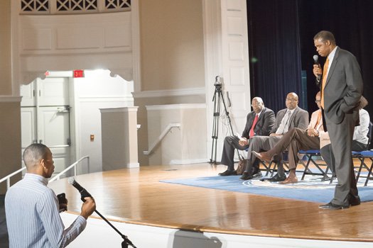 Dr. Keith T. Miller, the beleaguered president of Virginia State University, stood face to face with concerned faculty members, staff ...