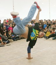 Eddie Hoffman wows the crowd with his moves at the Thrown Down on Brown break dancing competition.